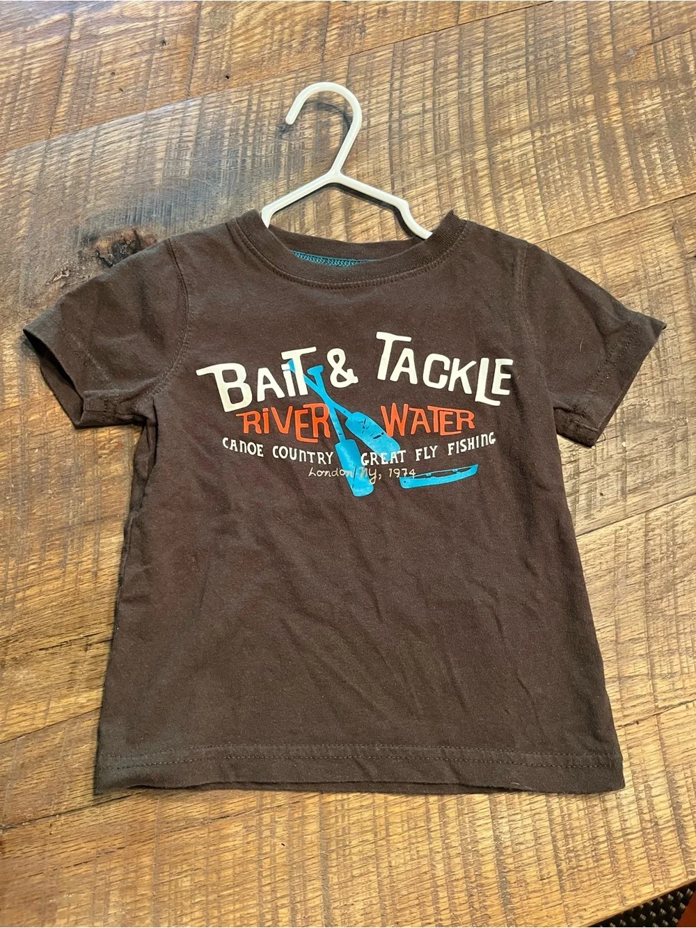 Kids Brown 'Bait & Tackle' Graphic Tee